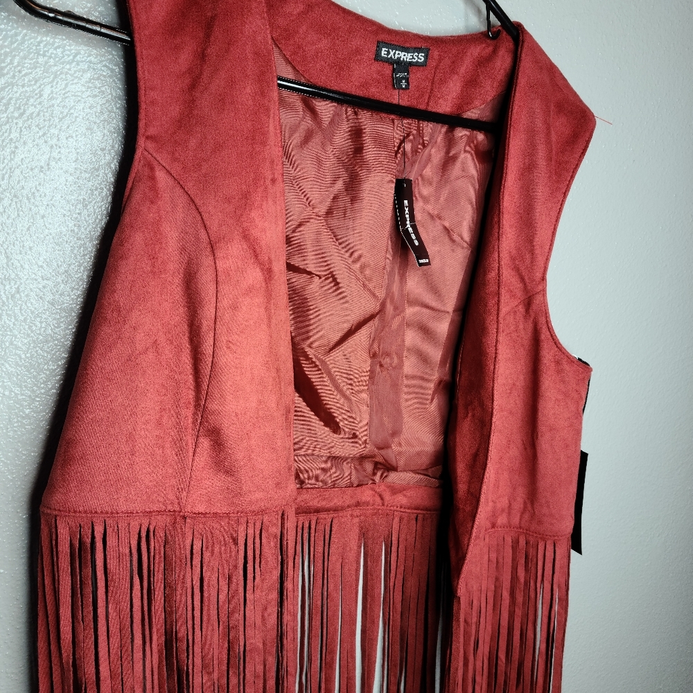 Express fringe vest size medium